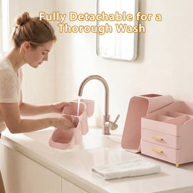 Asdbko Large Capacity Makeup Organizer with clear design for easy viewing