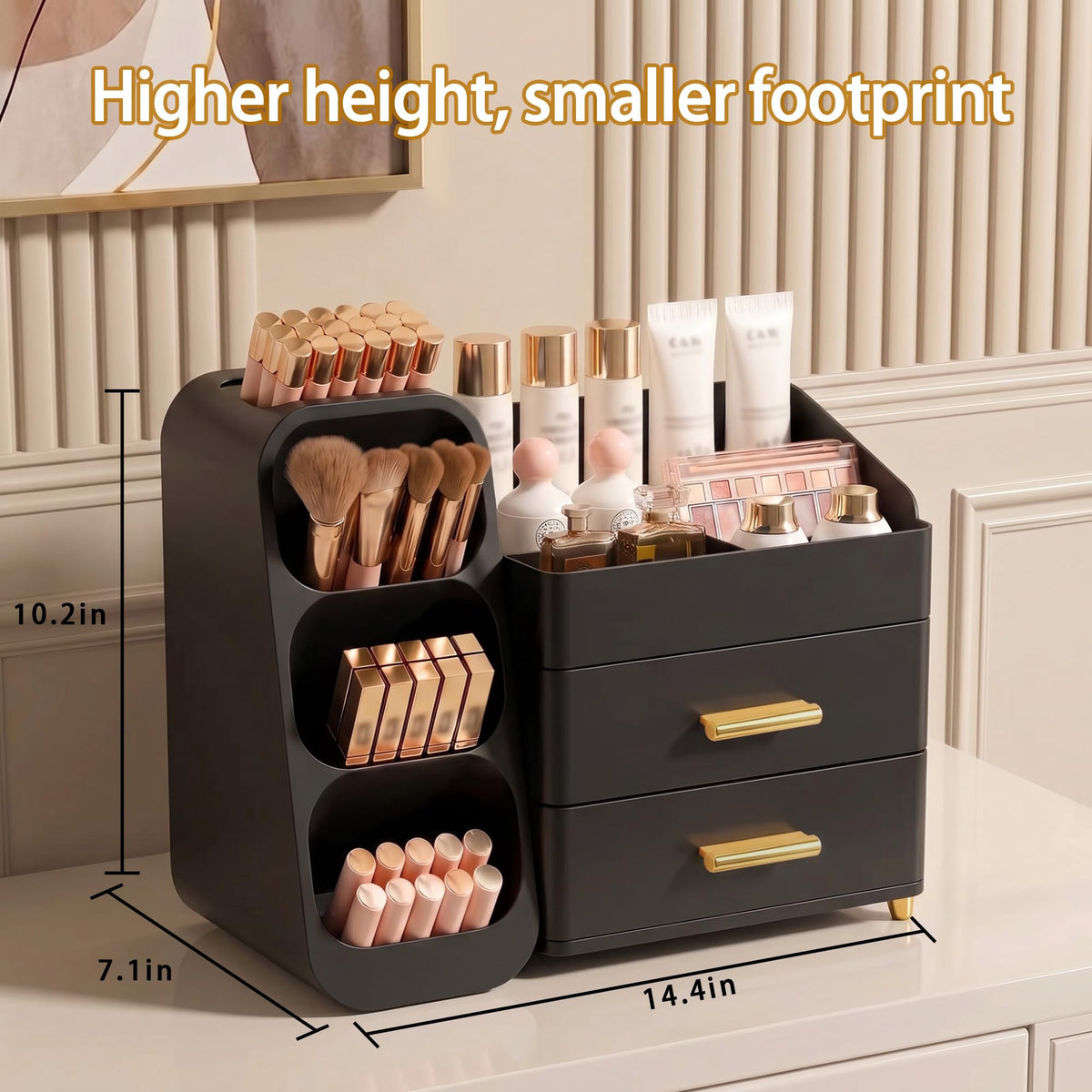 Asdbko organizer showcasing multiple compartments for makeup