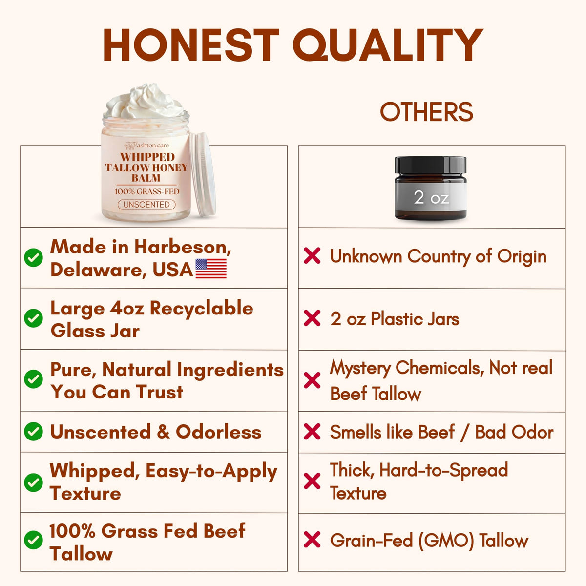 ASHTON CARE Whipped Beef Tallow and Honey Balm in hand