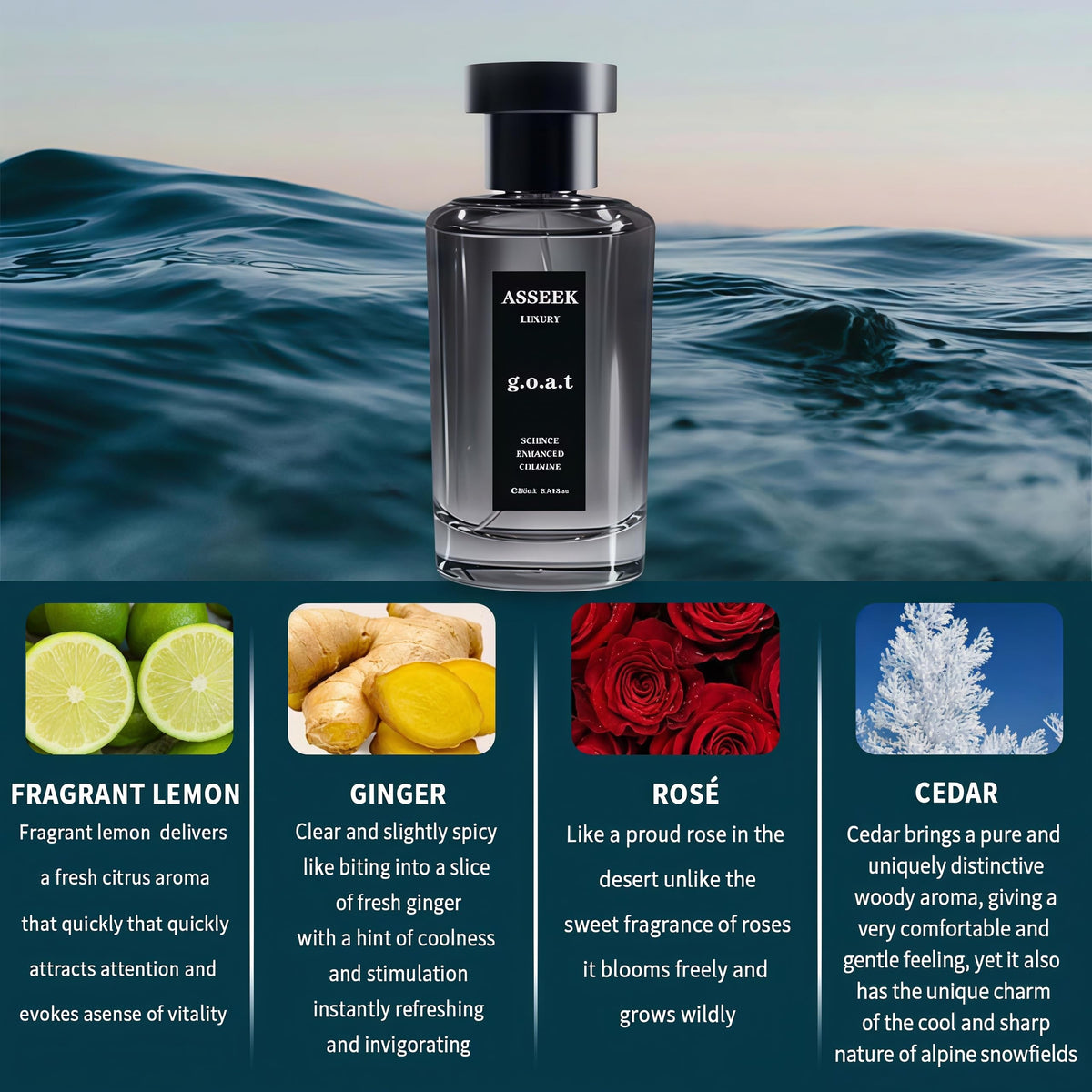 ASSEEK G.O.A.T Perfume for Men 80ml with floral notes