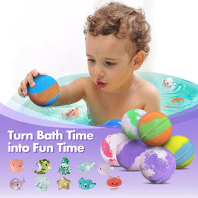 Assorted bath bombs with surprise toys inside