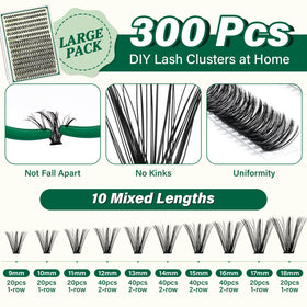 Assorted false lashes in lengths from 9mm to 18mm