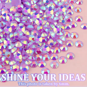 Assorted lavender purple AB rhinestones in different sizes