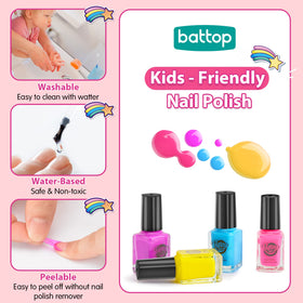 Assorted Nail Polishes from BATTOP Kids Nail Polish Set