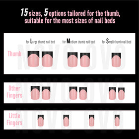 Assorted sizes of NOVO OVO Short Sharp Square Nail Tips