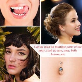 Assorted stainless steel earring studs in various sizes