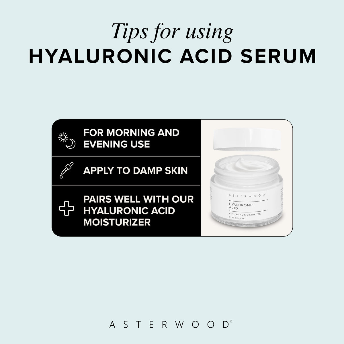 Asterwood Hyaluronic Acid Serum in skincare routine
