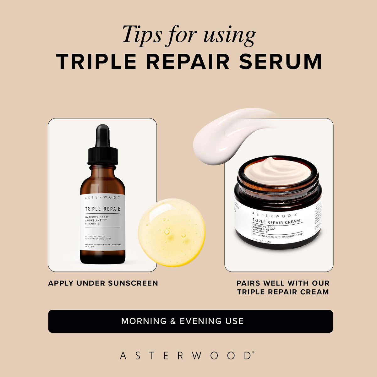 Asterwood Triple Repair Peptide Serum with moisturizer