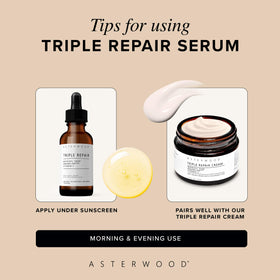 Asterwood Triple Repair Serum in hand for application