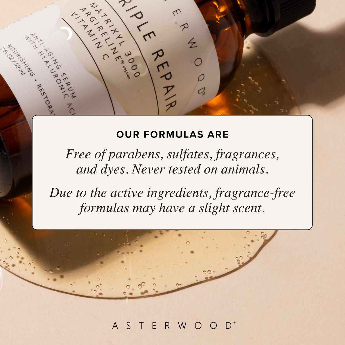 Asterwood Triple Repair Serum lifestyle scene on vanity