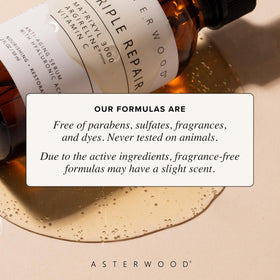 Asterwood Triple Repair Serum lifestyle scene on vanity