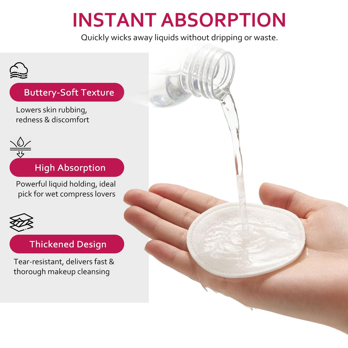 Astraescly Cotton Rounds in use for makeup removal