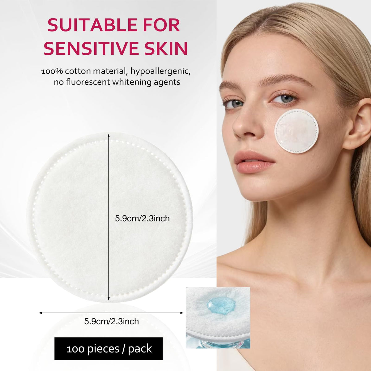 Astraescly Cotton Rounds with skincare products