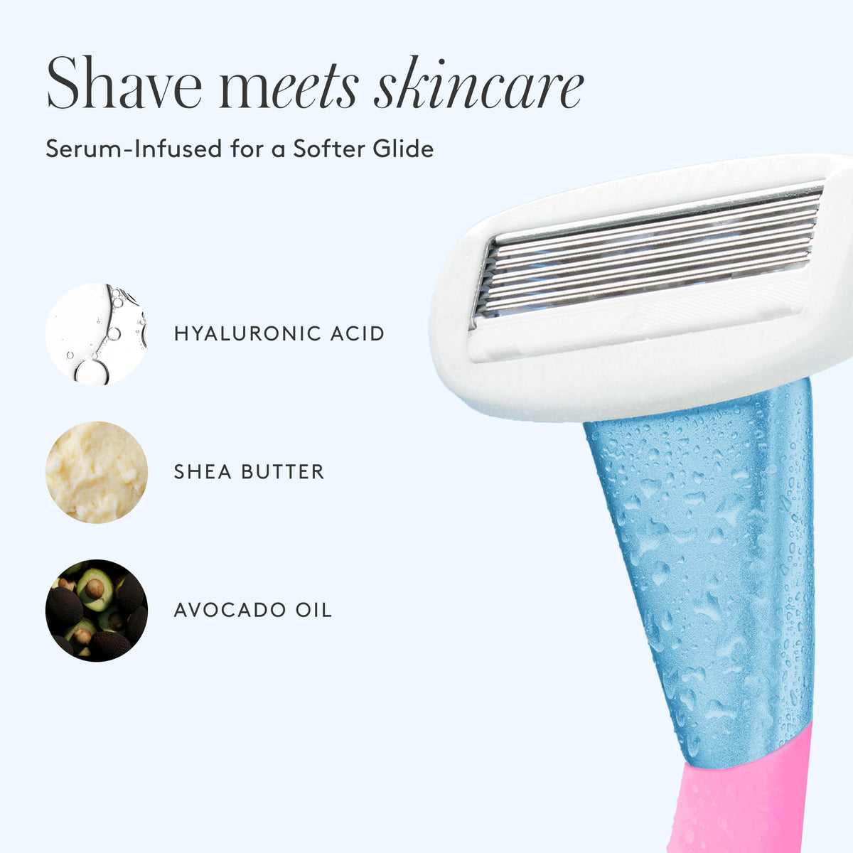 Athena Club razor blade with water-activated serum