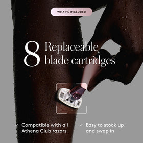 Athena Club Women's Razor Blade Refills showing five stainless steel blades