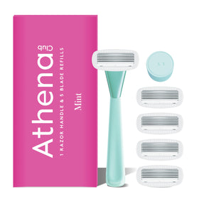 Athena Club Women's Razor Kit Mint front view with ergonomic handle