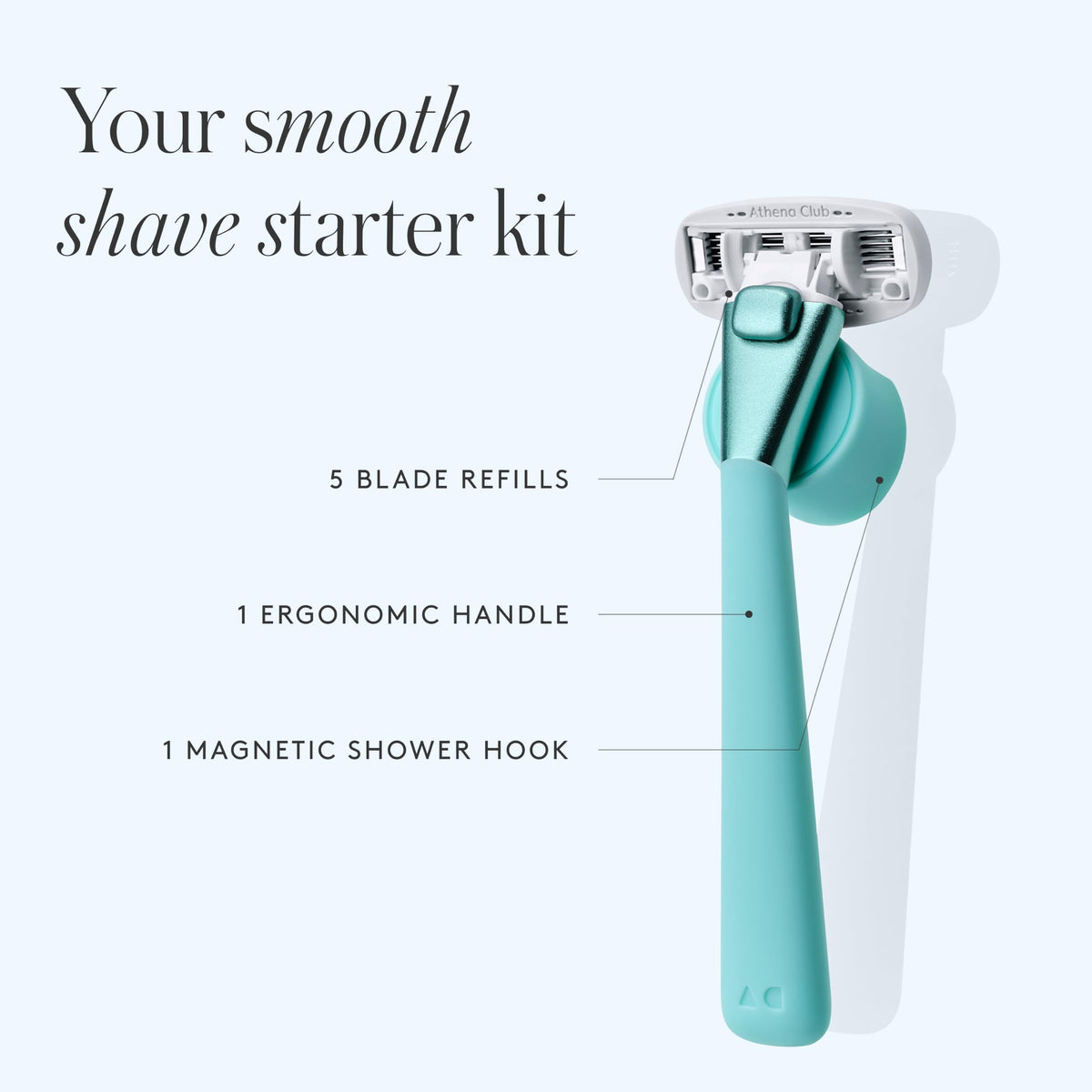Athena Club Women's Razor Kit Mint with five blade refills