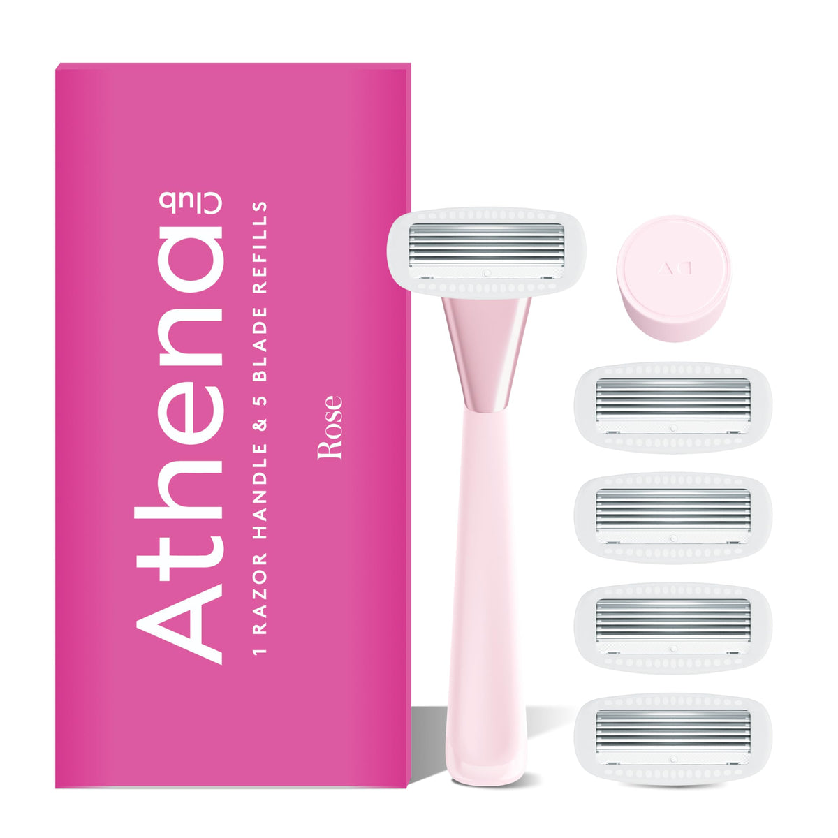 Athena Club Women's Razor Kit with 5 blades in rose colour