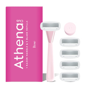Athena Club Women's Razor Kit with 5 blades in rose colour