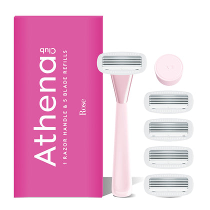 Athena Club Women's Razor Kit with 5 blades in rose colour
