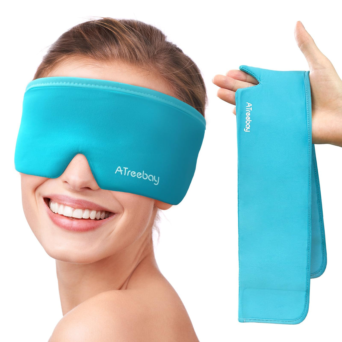 ATreebay Cooling Eye Mask front view in light blue