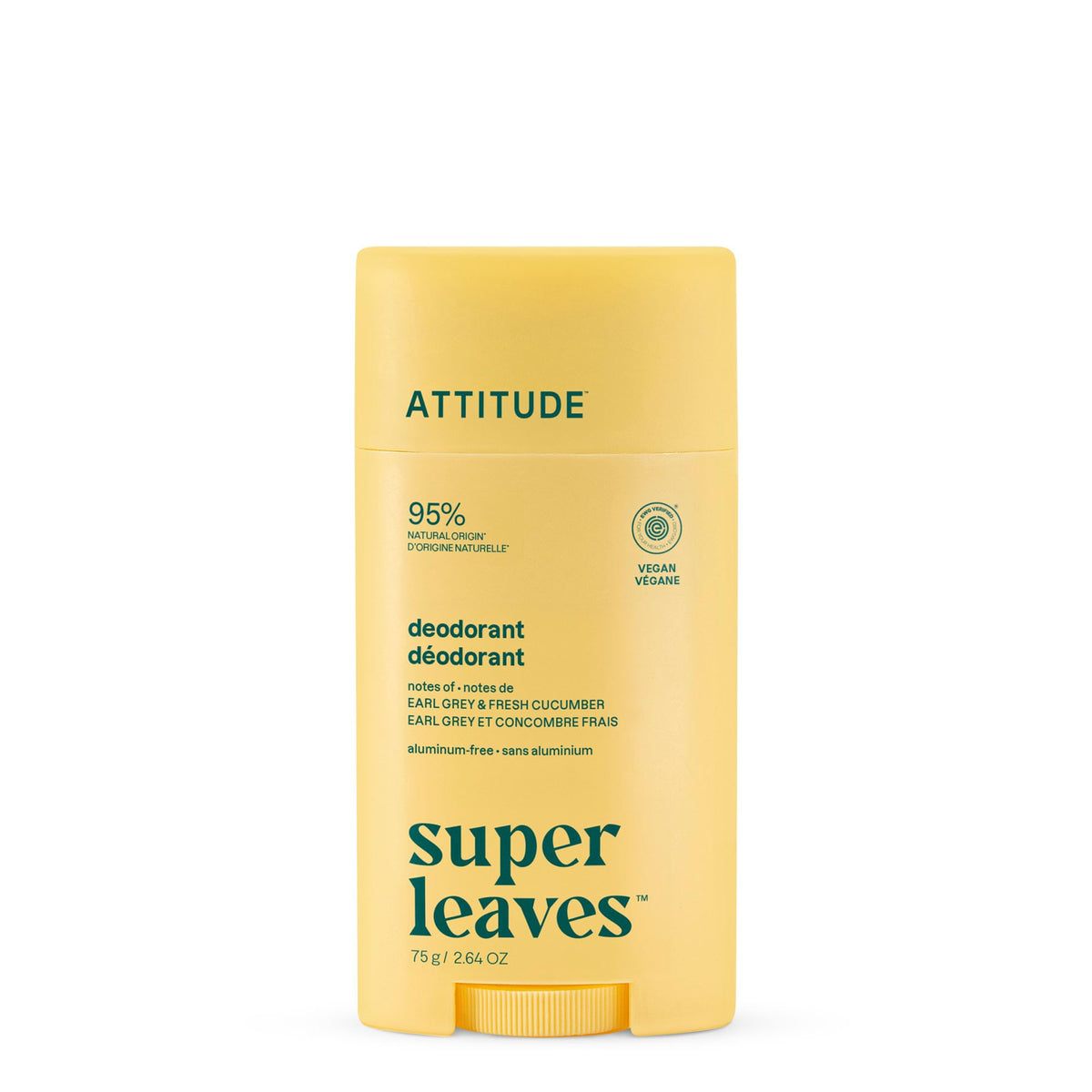 ATTITUDE Aluminum Free Deodorant Earl Grey & Fresh Cucumber front view