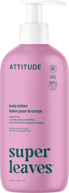 ATTITUDE Body Lotion Coconut & Wild Berries front view