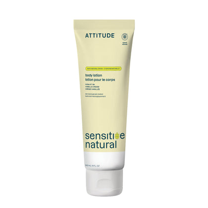 ATTITUDE Body Lotion for Sensitive Skin 8 Fl Oz Vanilla Cream front view