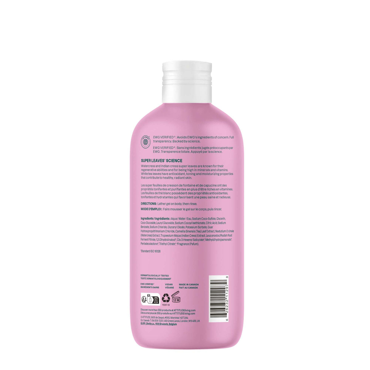 ATTITUDE Body Wash 16 Fl Oz Coconut & Wild Berries with a loofah