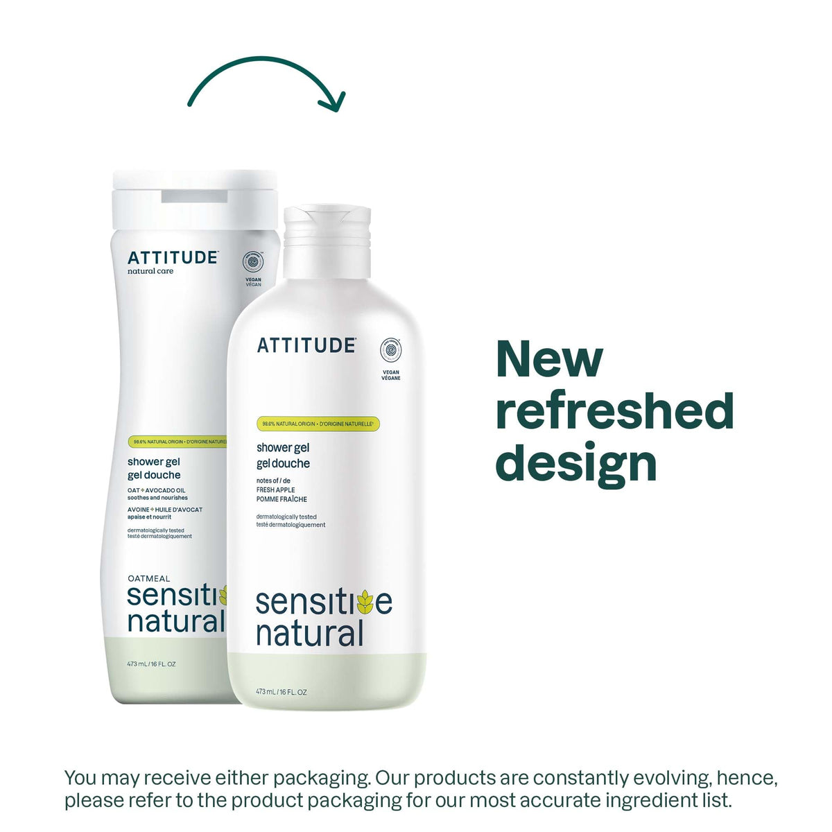ATTITUDE Body Wash bottle with fresh apple scent