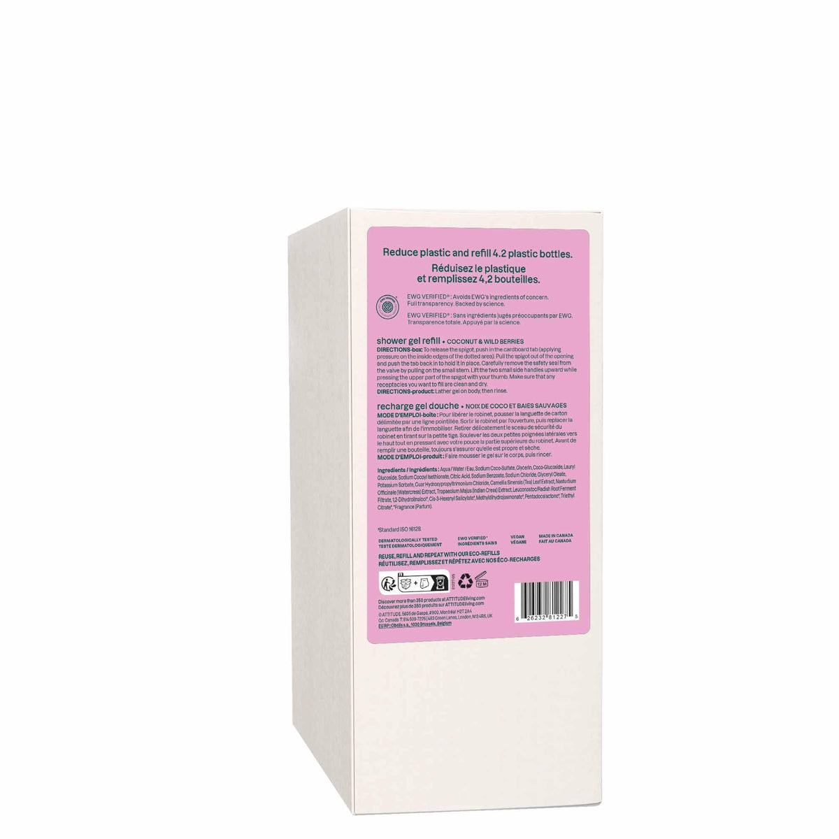 ATTITUDE Body Wash Coconut & Wild Berries ingredients list