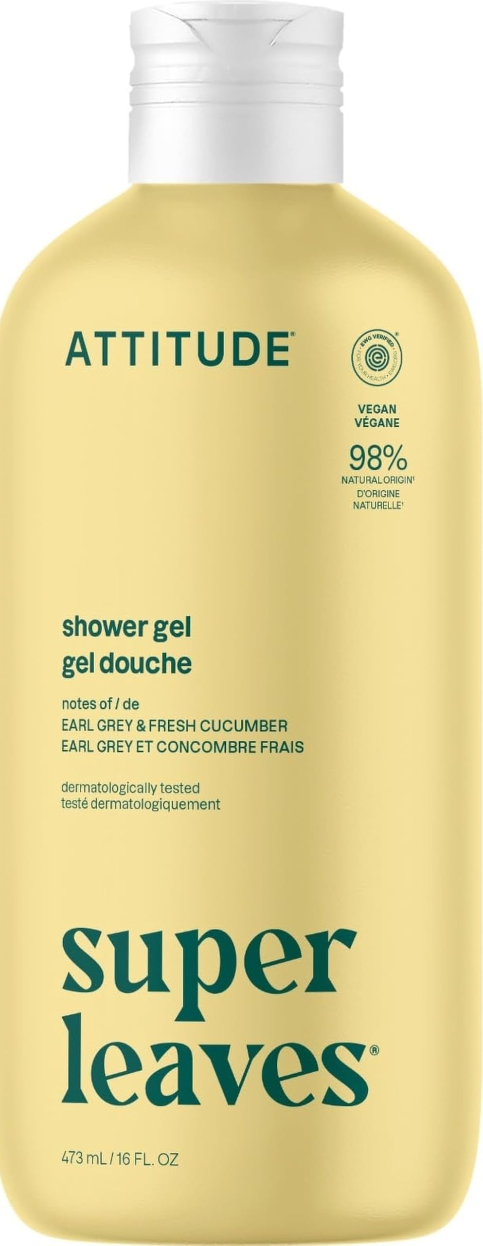 ATTITUDE Body Wash Earl Grey & Fresh Cucumber front view