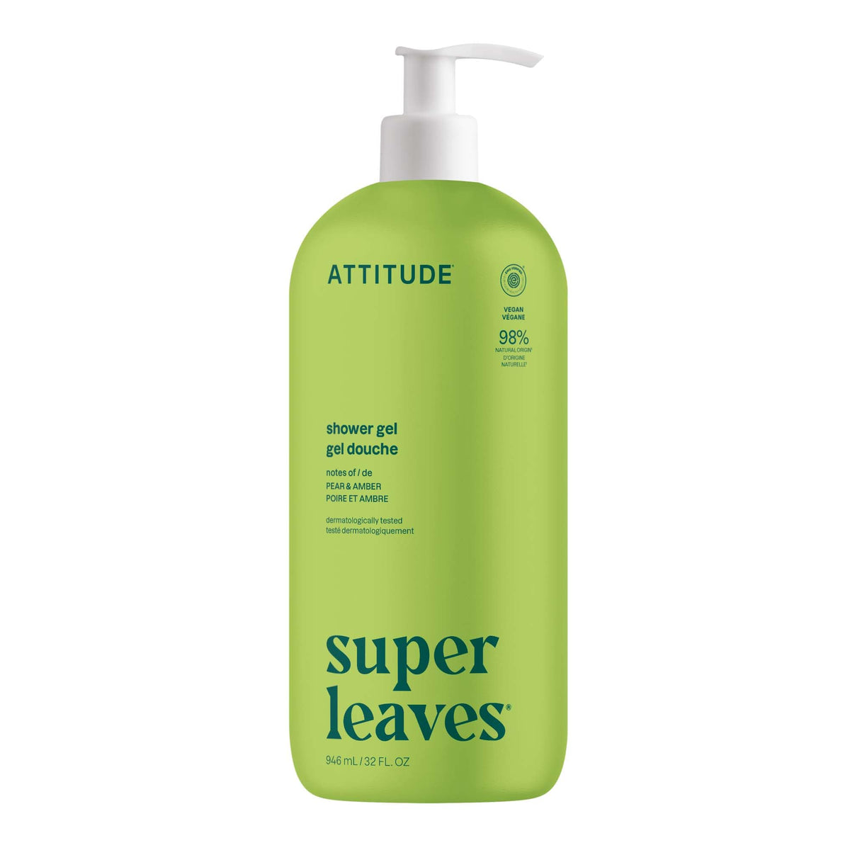 ATTITUDE Body Wash Pear & Amber Scent front view