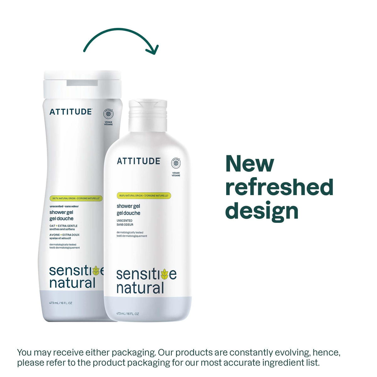 ATTITUDE Body Wash unscented formula with oat extract close-up
