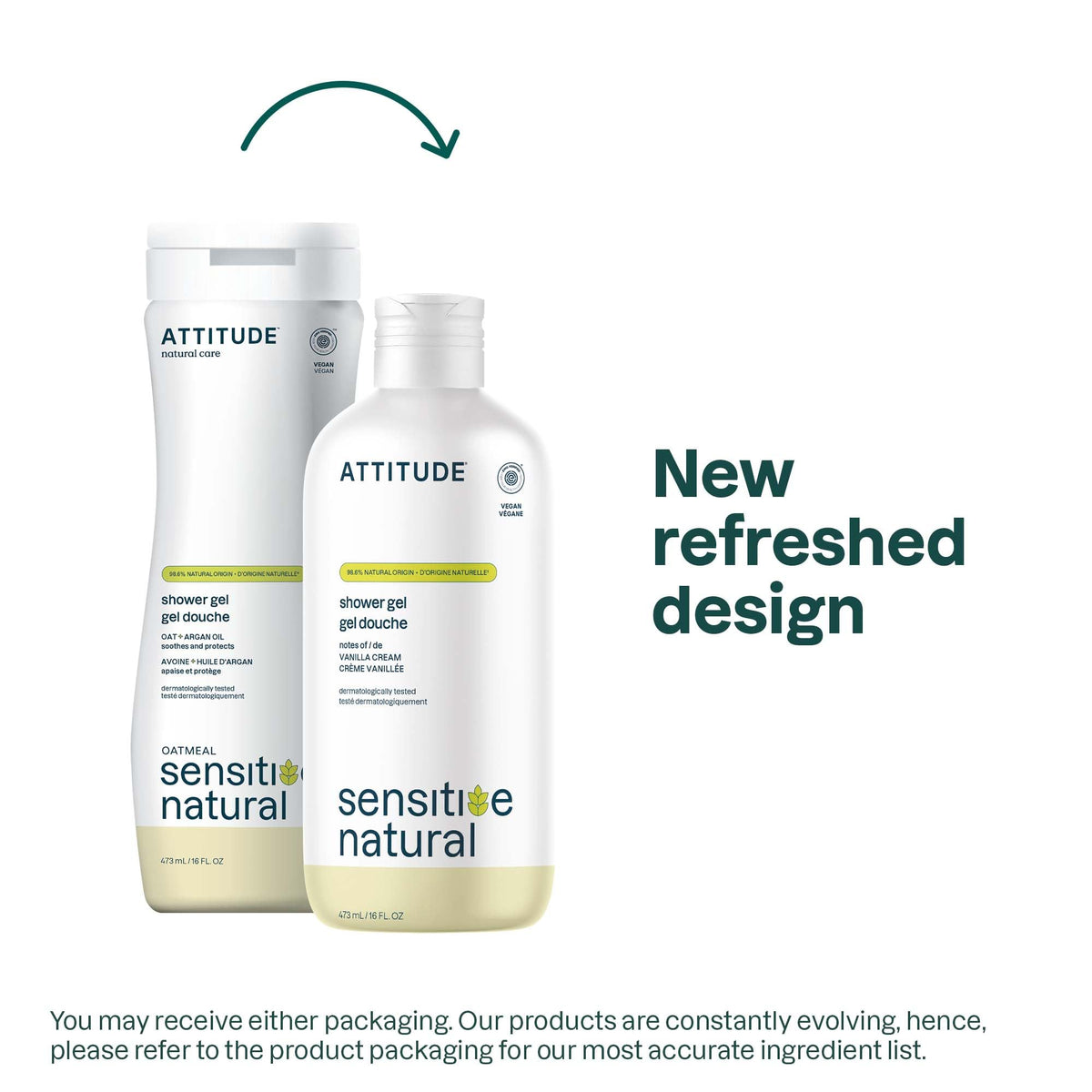 ATTITUDE Body Wash Vanilla Cream scent packaging