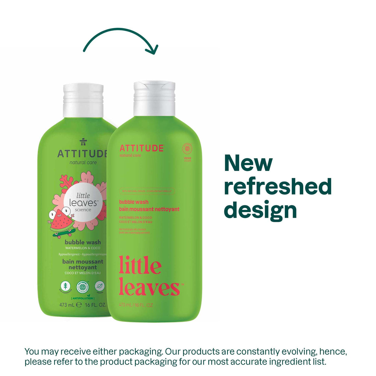 ATTITUDE Bubble Wash for Kids 16 Fl Oz back view