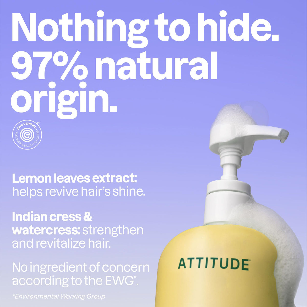 ATTITUDE Clarifying Hair Shampoo with lemon leaves and white tea