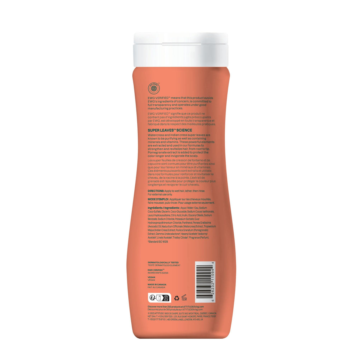 ATTITUDE Colorlast Hair Shampoo packaging details