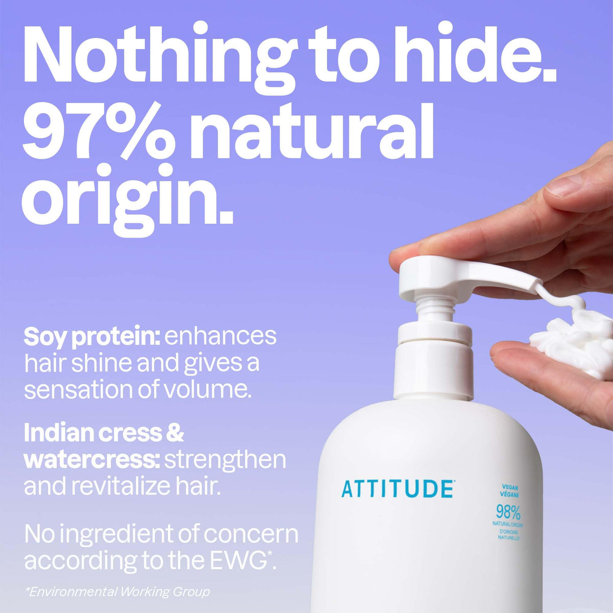 ATTITUDE Extra Gentle Hair Conditioner back label close-up