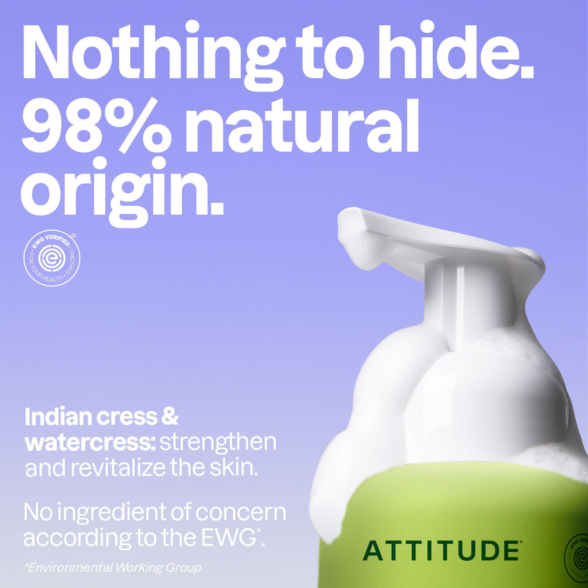 ATTITUDE Foaming Hand Soap Pear & Amber 10 Fl Oz side view