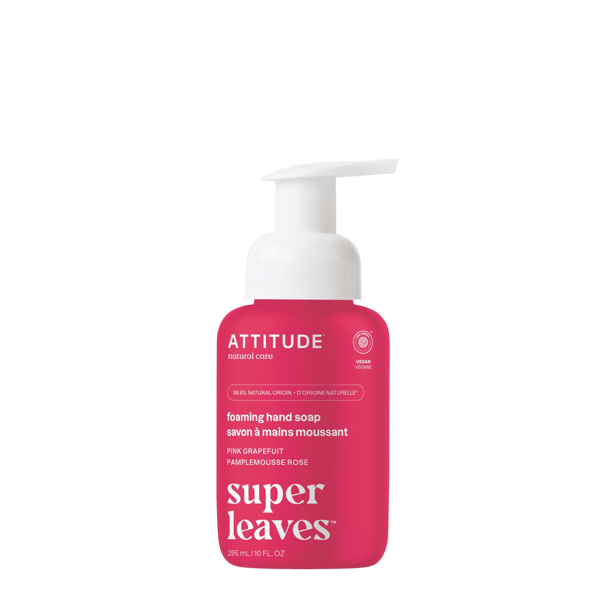 ATTITUDE Foaming Hand Soap Pink Grapefruit front view