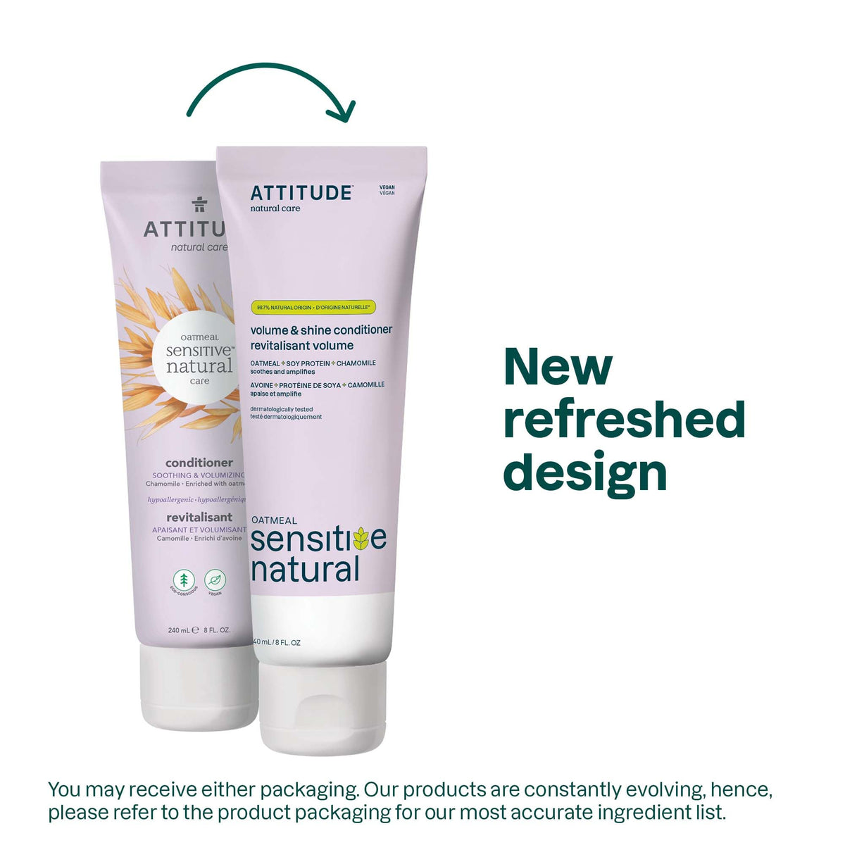 ATTITUDE Hair Conditioner back view with ingredient details