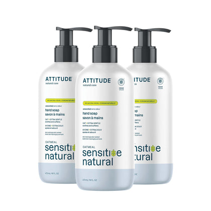 ATTITUDE Hand Soap for Sensitive Skin 16 Fl Oz Pack of 3 front view