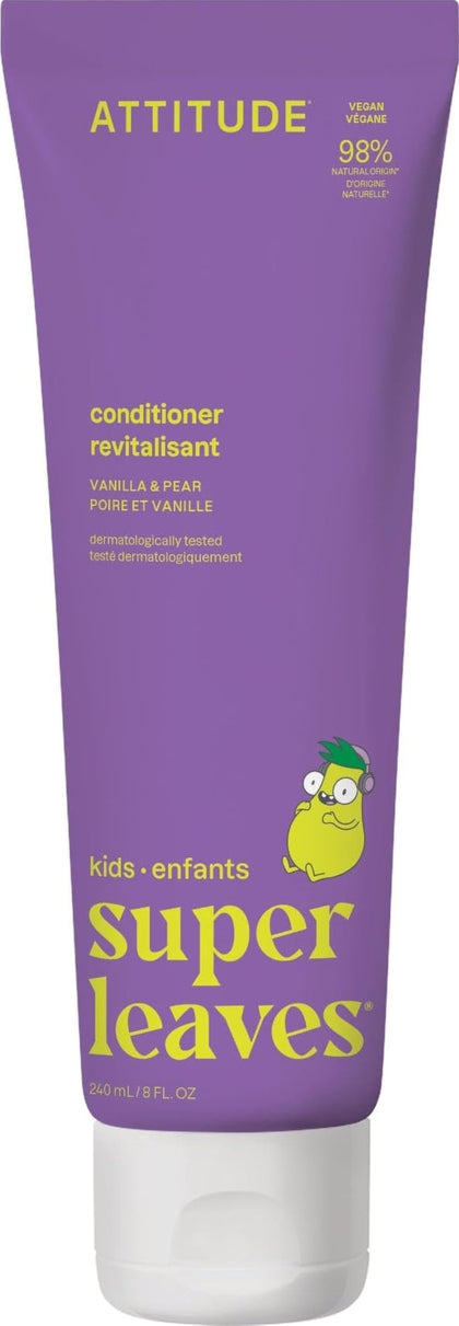 ATTITUDE Kids Conditioner 240g front view with vanilla and pear scent