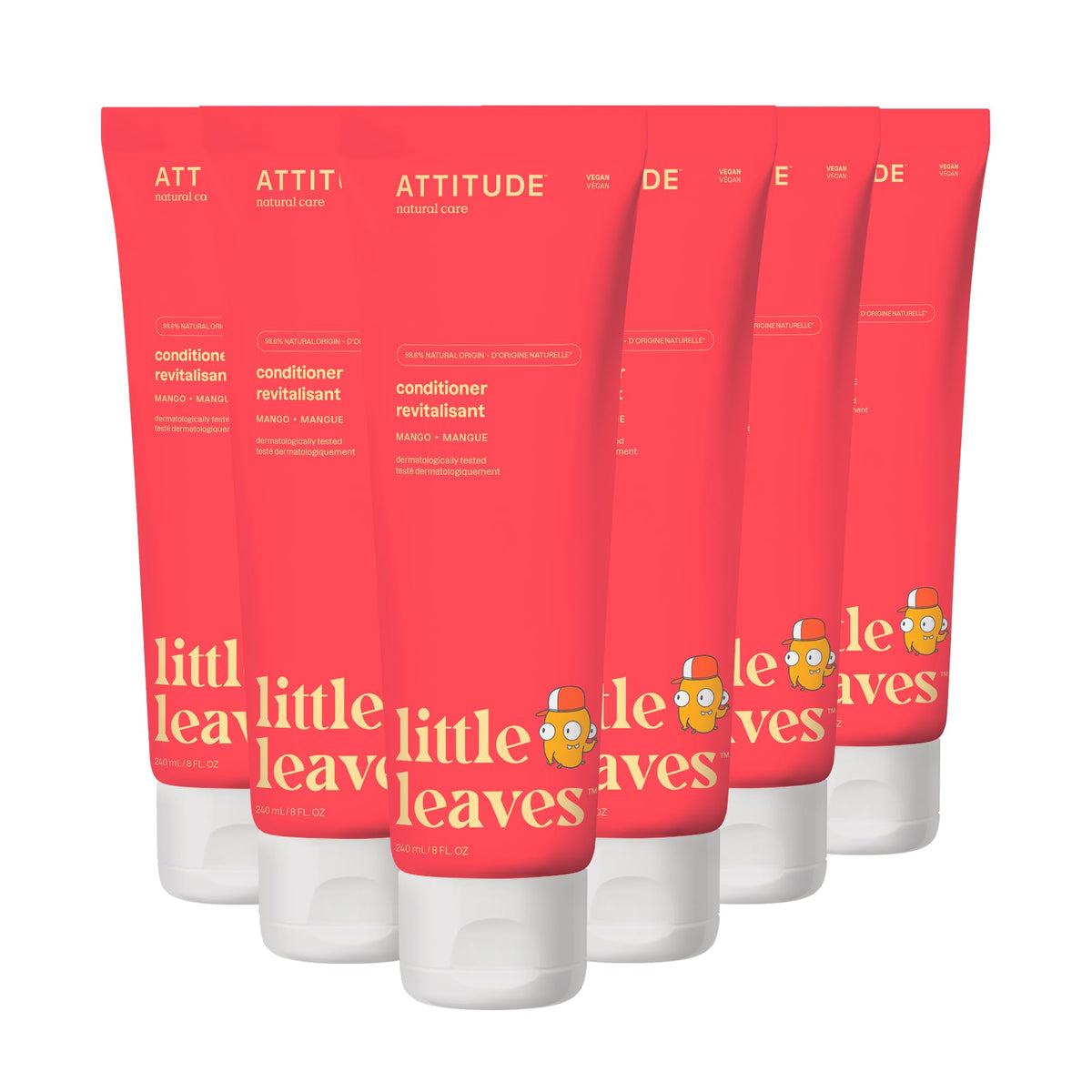 ATTITUDE Kids Hair Conditioner 8 Fl Oz front view with mango scent