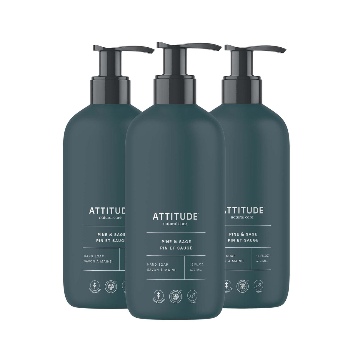 ATTITUDE Limited Edition Liquid Hand Soap Pine & Sage front view
