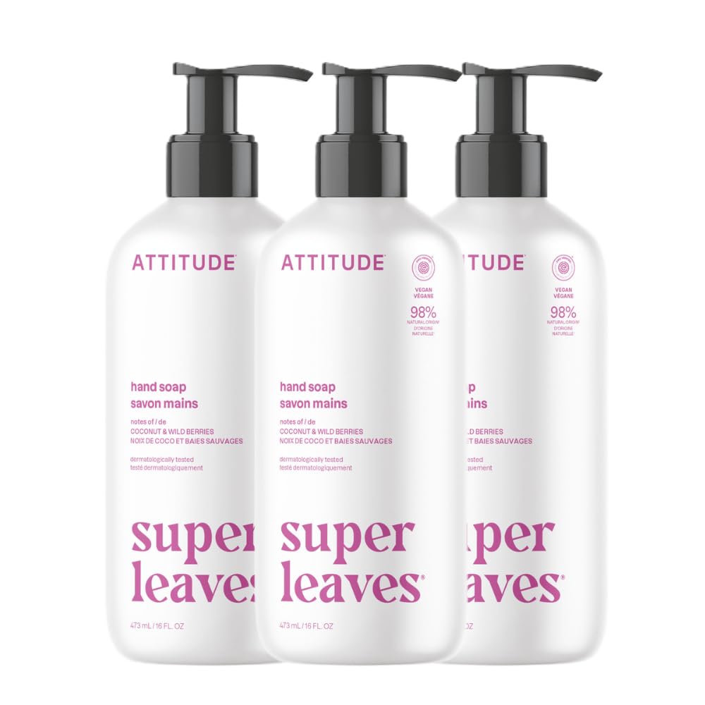 ATTITUDE Liquid Hand Soap Coconut & Wild Berries front view