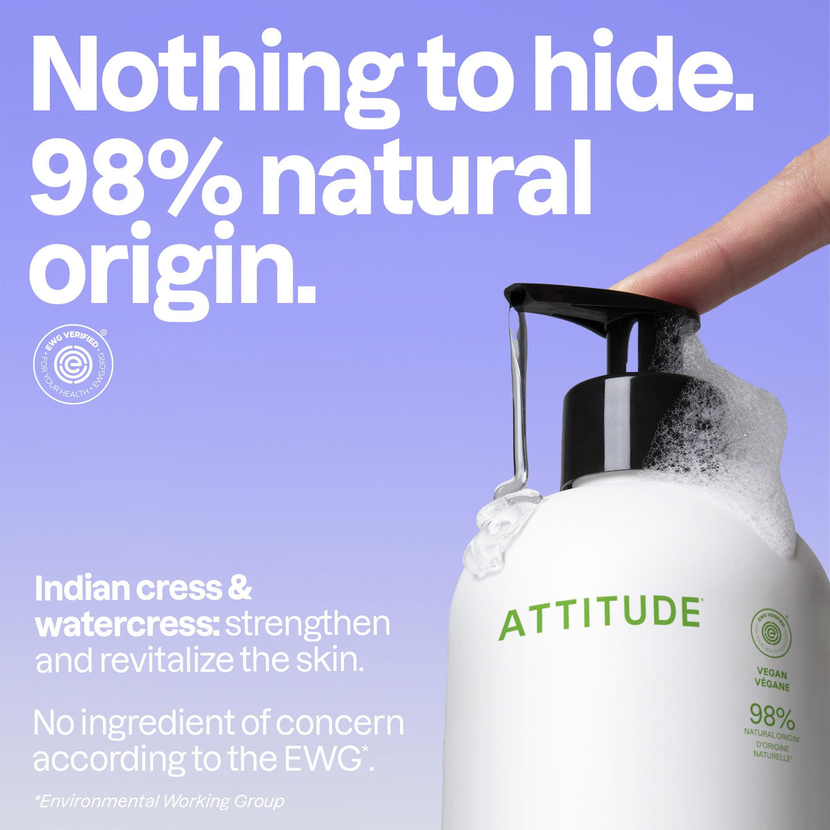 ATTITUDE Liquid Hand Soap Pear & Amber label close-up