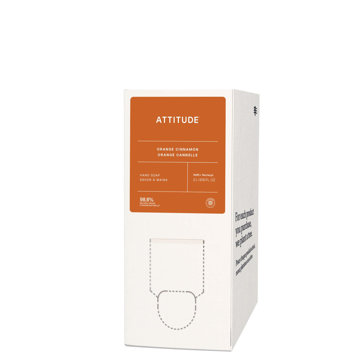 ATTITUDE Liquid Hand Soap Refill Orange Cinnamon front view