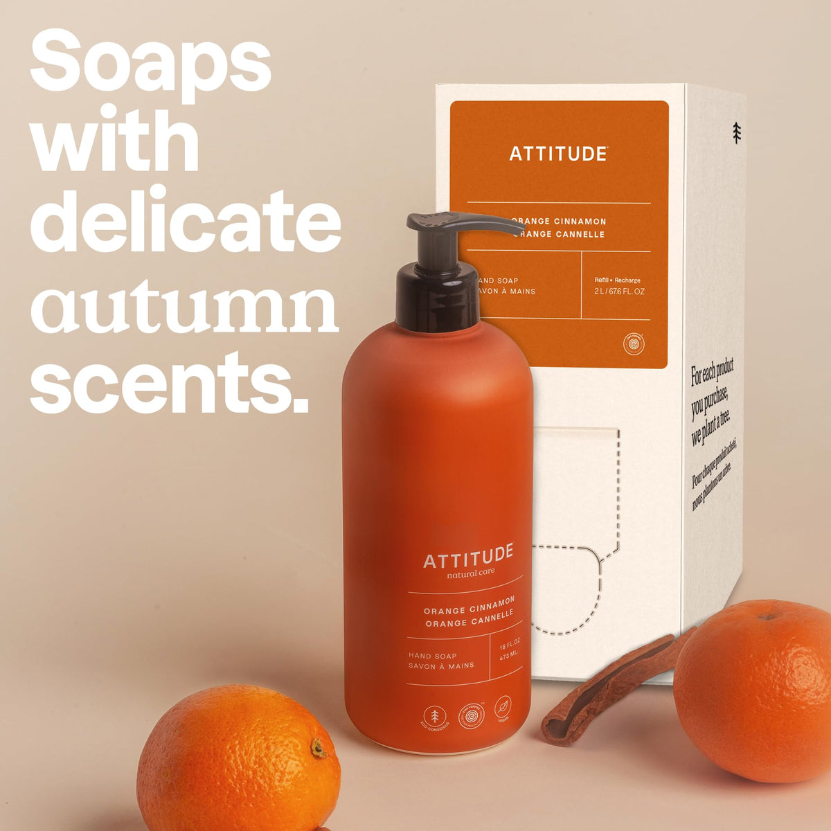 ATTITUDE Liquid Hand Soap Refill Orange Cinnamon packaging